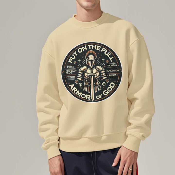 Modern Style Put On The Full Armor of God Fleece Lined Polyester Sweatshirt - image 1