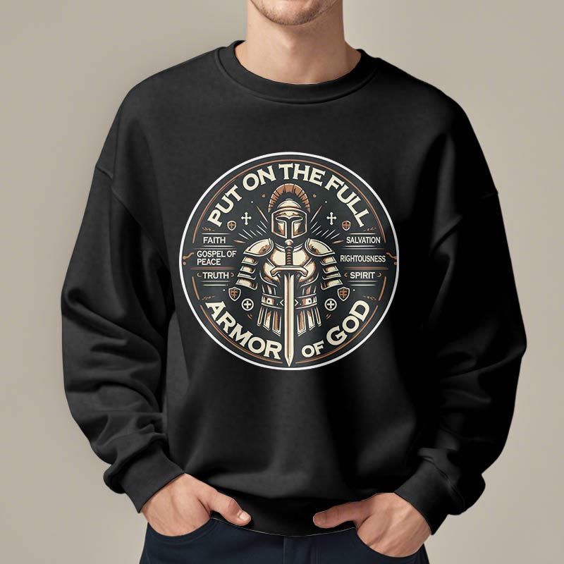 Modern Style Put On The Full Armor of God Fleece Lined Polyester Sweatshirt - image 8