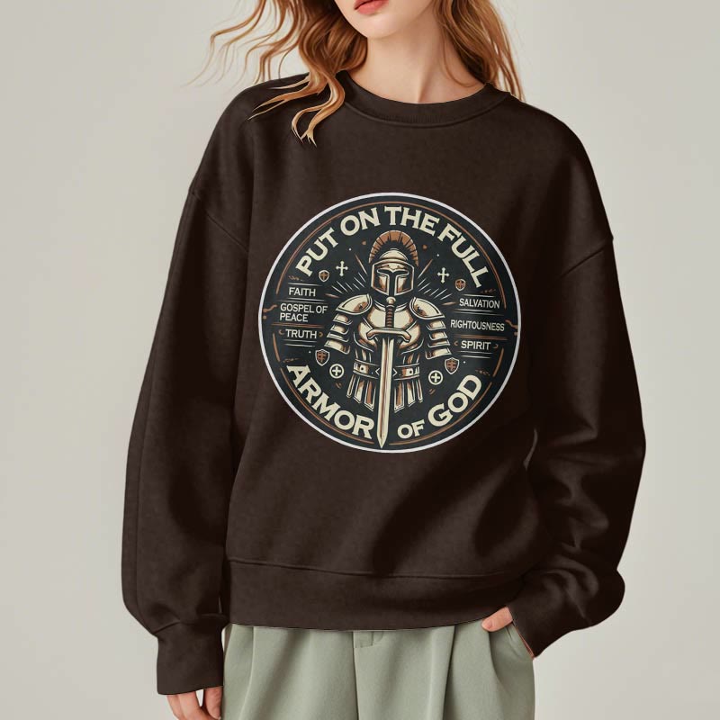 Modern Style Put On The Full Armor of God Fleece Lined Polyester Sweatshirt - image 18