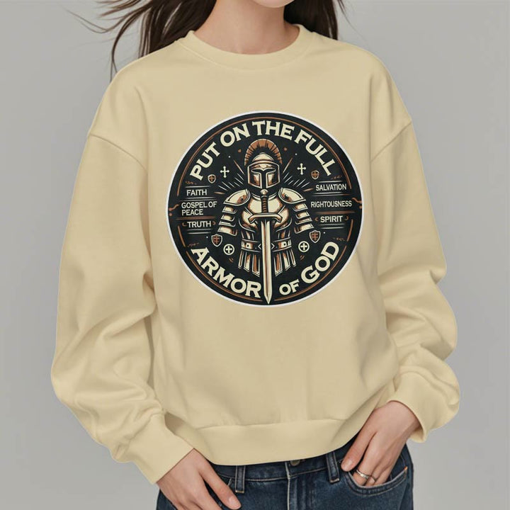 Modern Style Put On The Full Armor of God Fleece Lined Polyester Sweatshirt - image 2