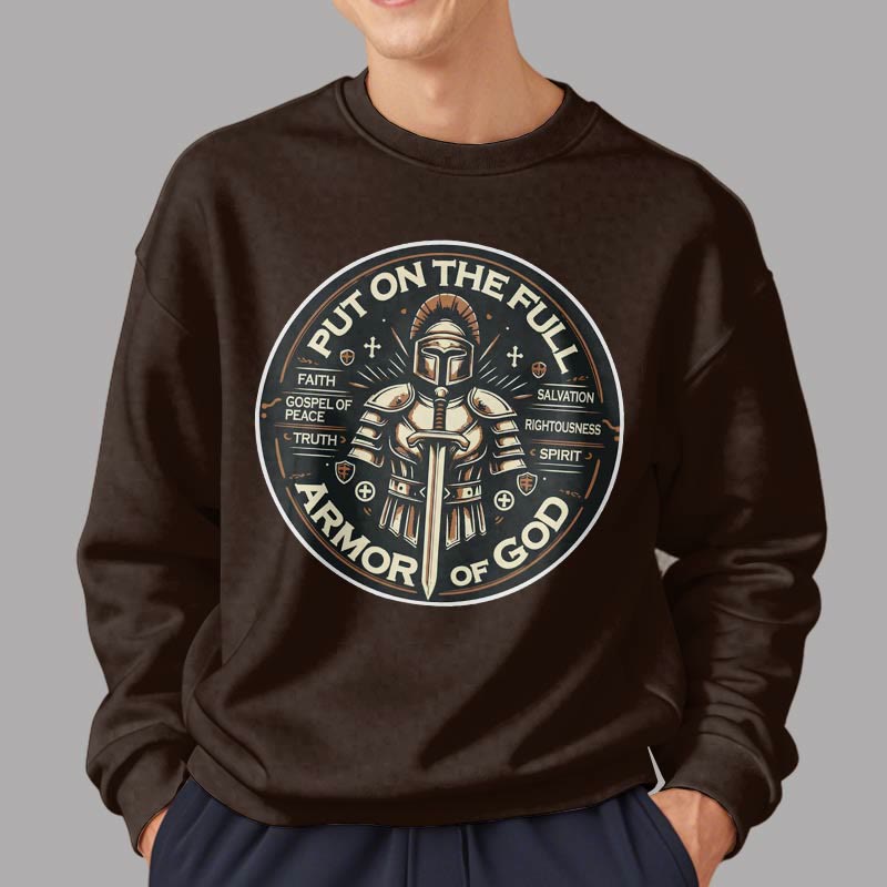 Modern Style Put On The Full Armor of God Fleece Lined Polyester Sweatshirt - image 17
