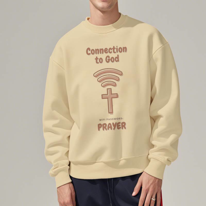 Modern Style Prayer Connection To God Fleece Lined Polyester Sweatshirt