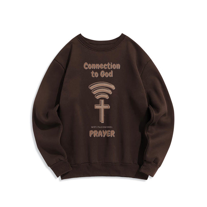 Modern Style Prayer Connection To God Fleece Lined Polyester Sweatshirt - Brown - 2XL - image 20