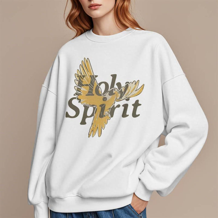 Classic Style Holy Spirit Flying Dove Fleece Lined Polyester Sweatshirt