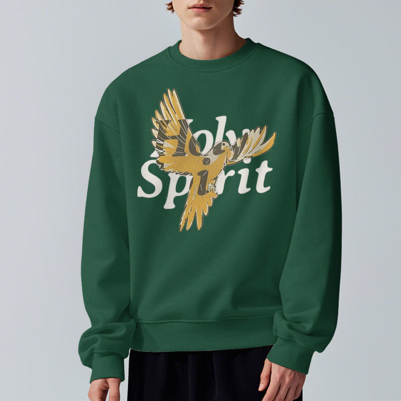 Classic Style Holy Spirit Flying Dove Fleece Lined Polyester Sweatshirt