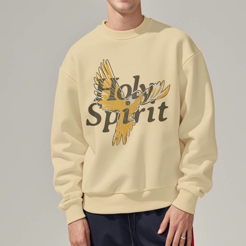 Classic Style Holy Spirit Flying Dove Fleece Lined Polyester Sweatshirt
