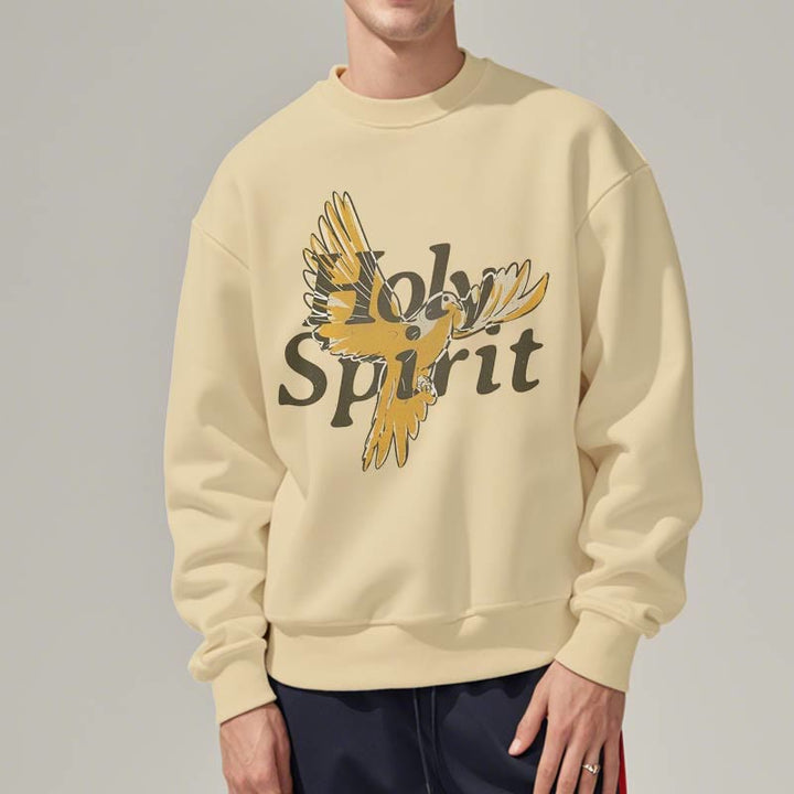 Classic Style Holy Spirit Flying Dove Fleece Lined Polyester Sweatshirt