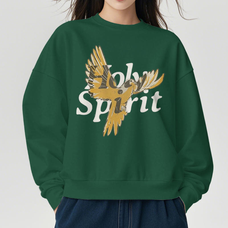 Classic Style Holy Spirit Flying Dove Fleece Lined Polyester Sweatshirt