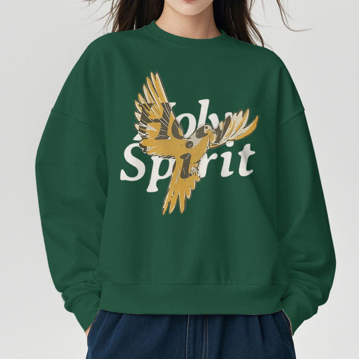 Classic Style Holy Spirit Flying Dove Fleece Lined Polyester Sweatshirt