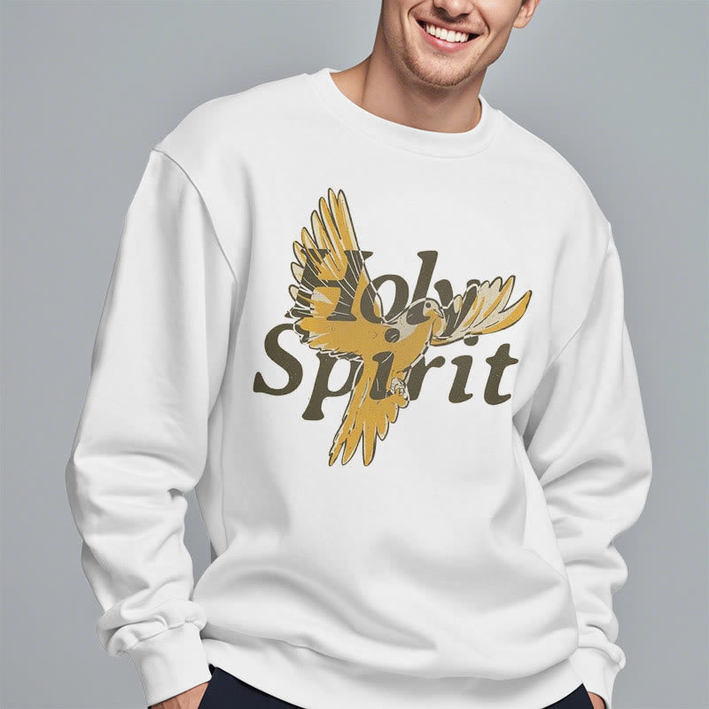 Classic Style Holy Spirit Flying Dove Fleece Lined Polyester Sweatshirt