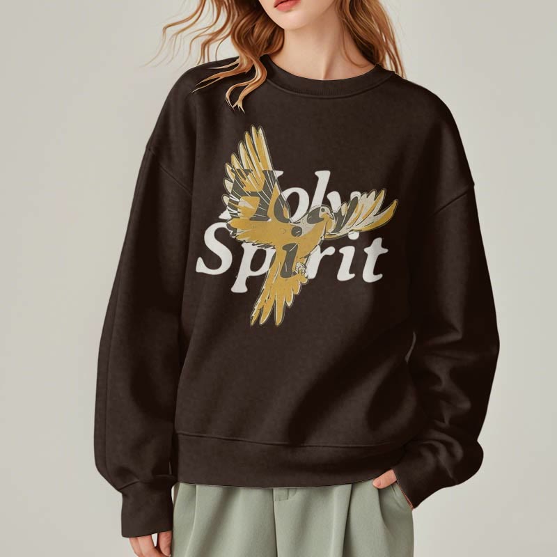 Classic Style Holy Spirit Flying Dove Fleece Lined Polyester Sweatshirt