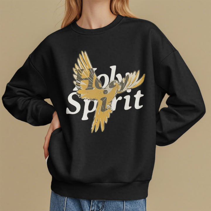 Classic Style Holy Spirit Flying Dove Fleece Lined Polyester Sweatshirt