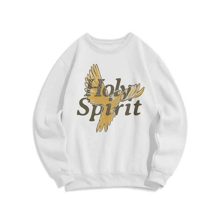Classic Style Holy Spirit Flying Dove Fleece Lined Polyester Sweatshirt - White - 2XL - image 5