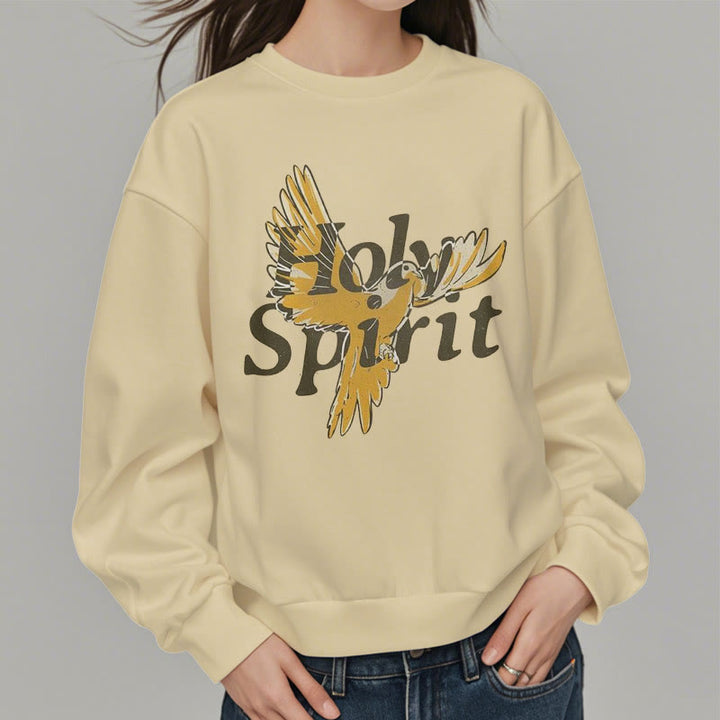 Classic Style Holy Spirit Flying Dove Fleece Lined Polyester Sweatshirt
