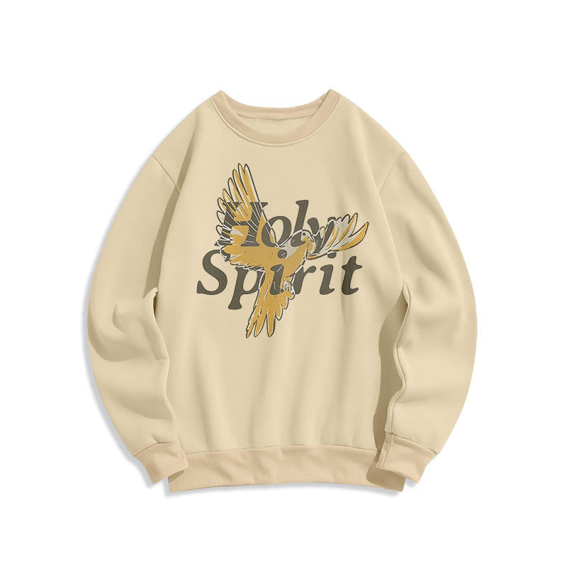 Christianartworkshop Classic Style Holy Spirit Flying Dove Fleece Lined Polyester Sweatshirt - Beige - 2XL - image 10