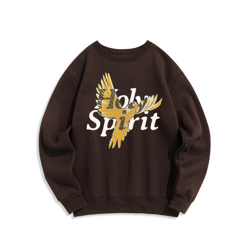 Classic Style Holy Spirit Flying Dove Fleece Lined Polyester Sweatshirt - Brown - 2XL - image 15