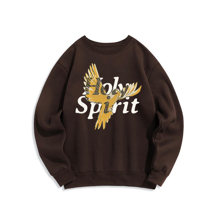 Classic Style Holy Spirit Flying Dove Fleece Lined Polyester Sweatshirt - Brown - 2XL - image 15