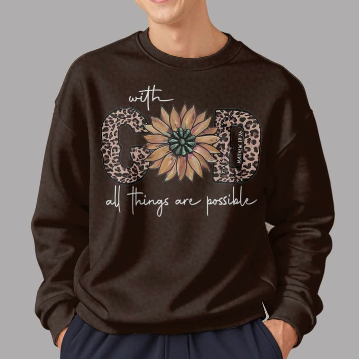 Quotation Style With God All Things Are Possible Fleece Lined Polyester Sweatshirt - image 22