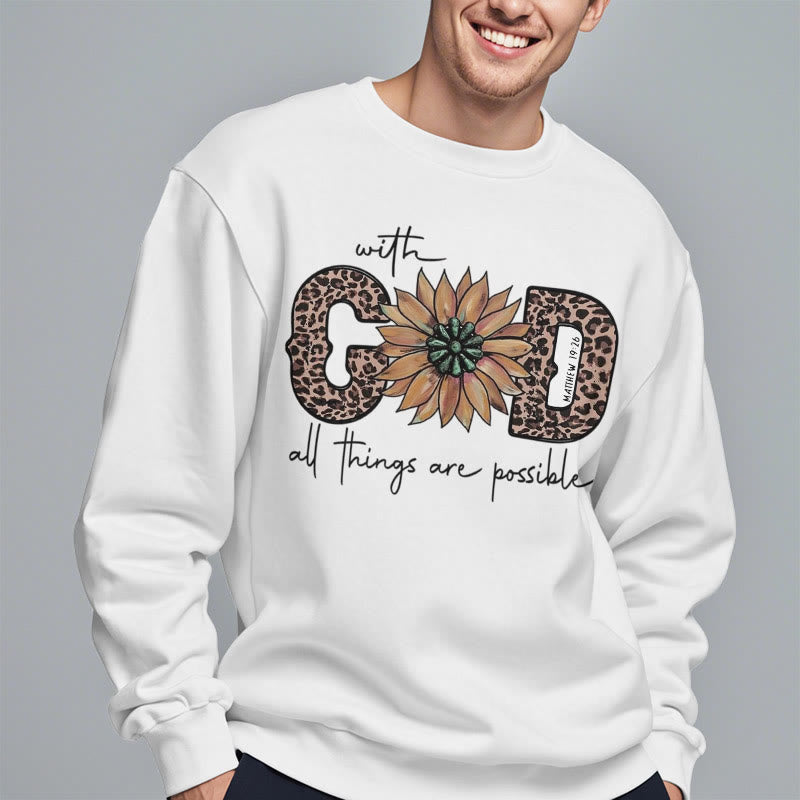 Quotation Style With God All Things Are Possible Fleece Lined Polyester Sweatshirt - image 12
