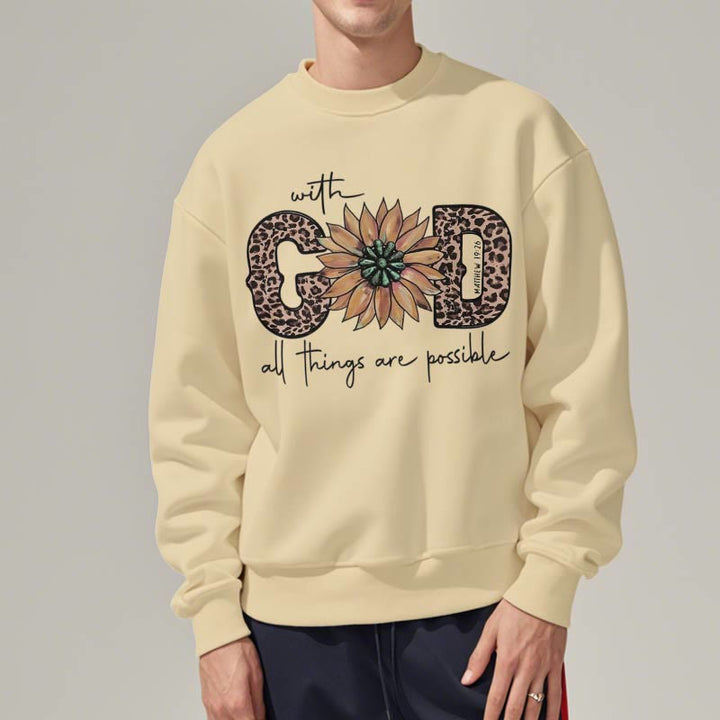 Quotation Style With God All Things Are Possible Fleece Lined Polyester Sweatshirt - image 18