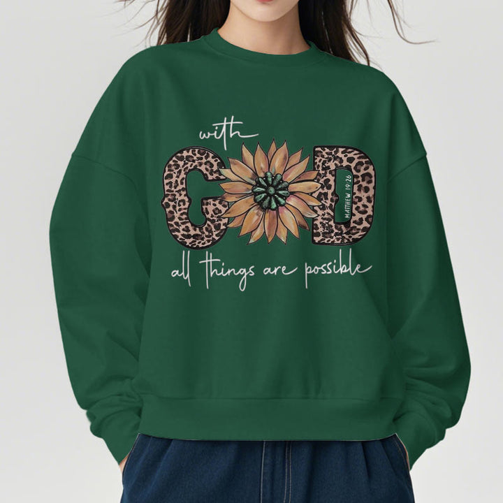 Quotation Style With God All Things Are Possible Fleece Lined Polyester Sweatshirt - image 28