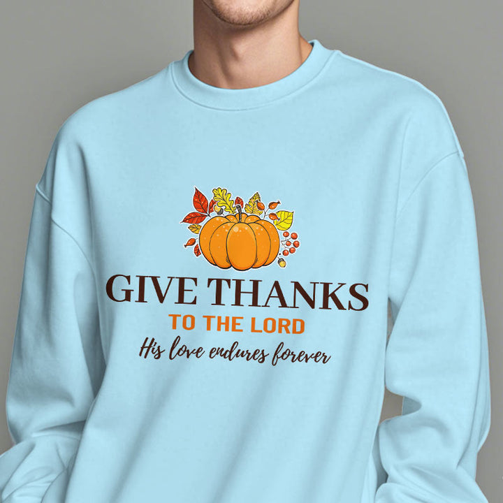 Christianartworkshop Modern Style Give Thanks to the Lord Pumpkin Fleece Lined Polyester Sweatshirt - image 28