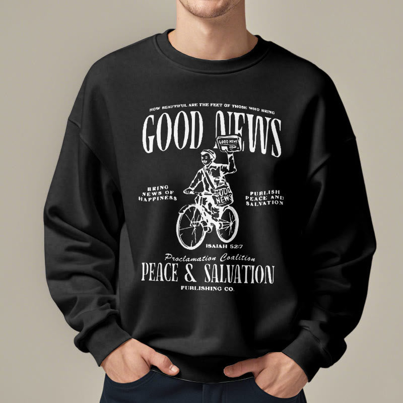 Christianartworkshop Quotation Style Good News Isaiah 52:7 Fleece Lined Polyester Sweatshirt - image 7