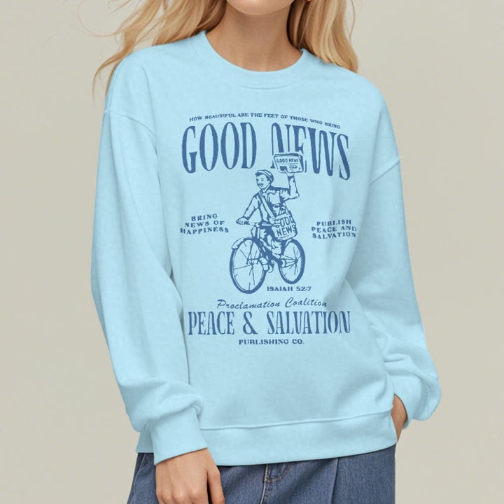 Christianartworkshop Quotation Style Good News Isaiah 52:7 Fleece Lined Polyester Sweatshirt - image 27