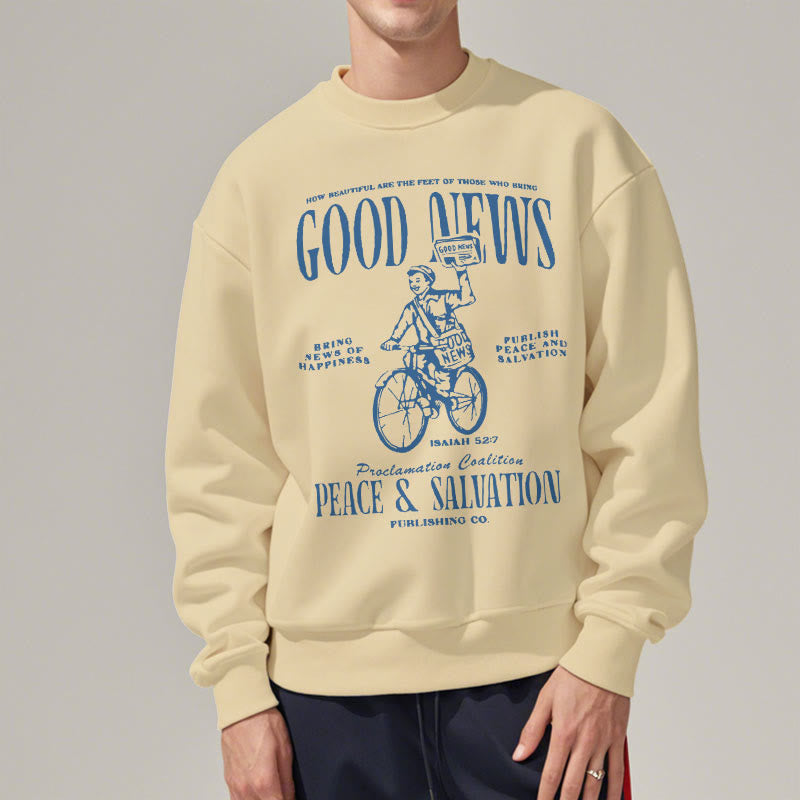 Christianartworkshop Quotation Style Good News Isaiah 52:7 Fleece Lined Polyester Sweatshirt - image 1