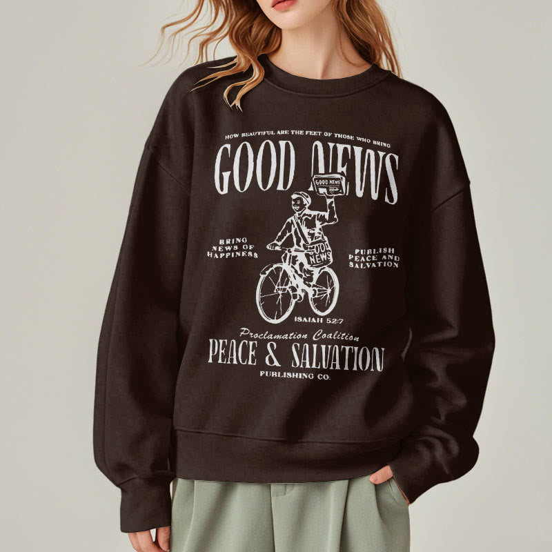 Christianartworkshop Quotation Style Good News Isaiah 52:7 Fleece Lined Polyester Sweatshirt - image 18