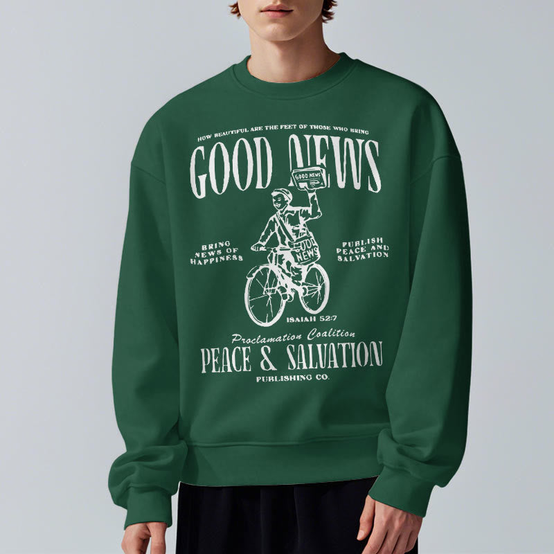 Christianartworkshop Quotation Style Good News Isaiah 52:7 Fleece Lined Polyester Sweatshirt - image 22