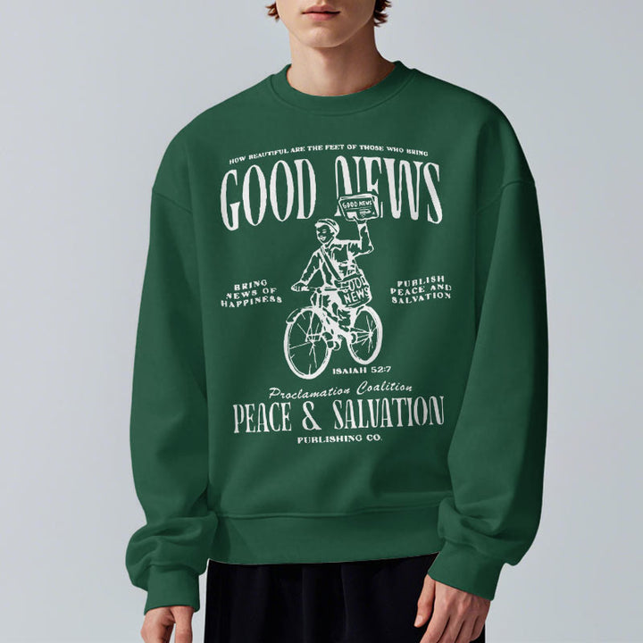 Christianartworkshop Quotation Style Good News Isaiah 52:7 Fleece Lined Polyester Sweatshirt - image 22