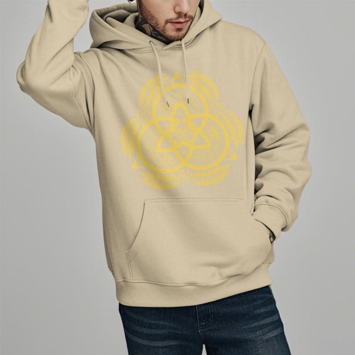 Christianartworkshop Classic Style Divine Unity Gold Sacred Emblem Fleece Lined Polyester Hoodie - image 17