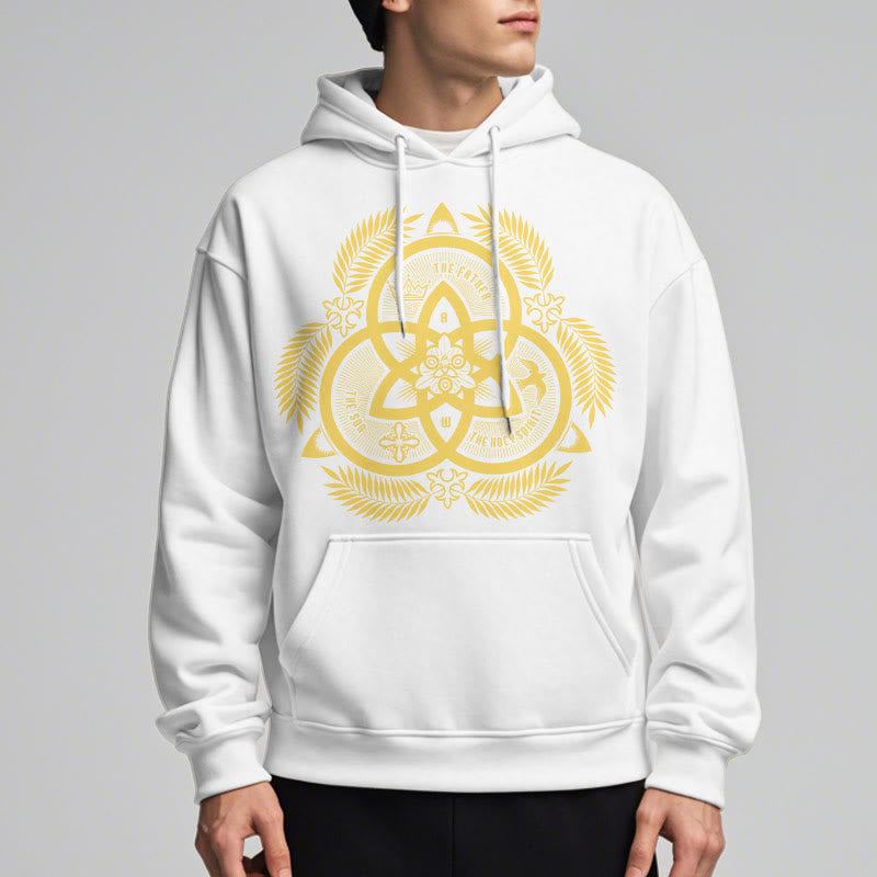Classic Style Divine Unity Gold Sacred Emblem Fleece Lined Polyester Hoodie - image 12