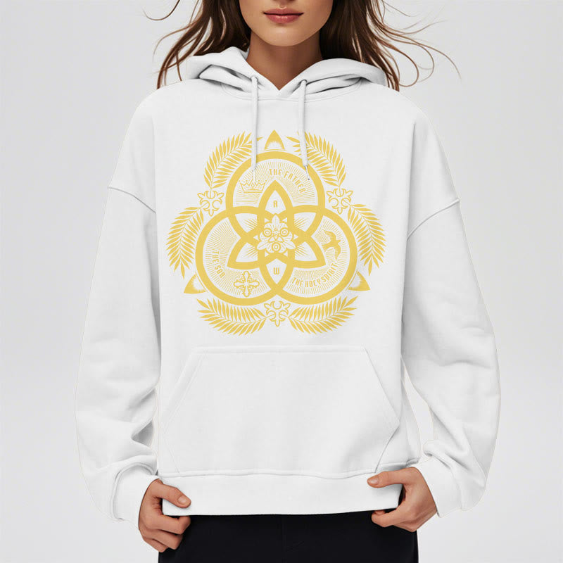 Classic Style Divine Unity Gold Sacred Emblem Fleece Lined Polyester Hoodie - image 13