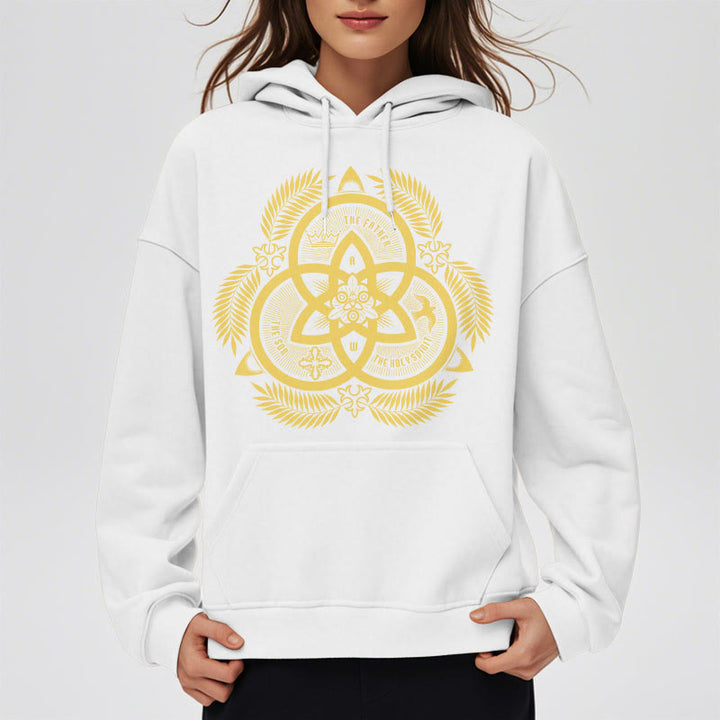 Classic Style Divine Unity Gold Sacred Emblem Fleece Lined Polyester Hoodie - image 13