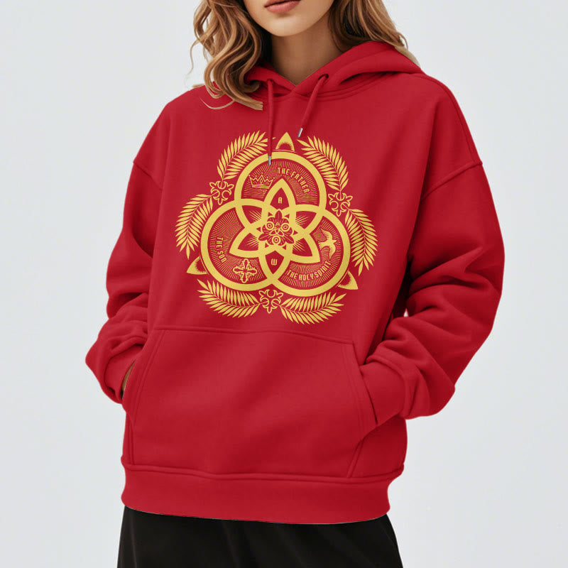 Classic Style Divine Unity Gold Sacred Emblem Fleece Lined Polyester Hoodie - image 37
