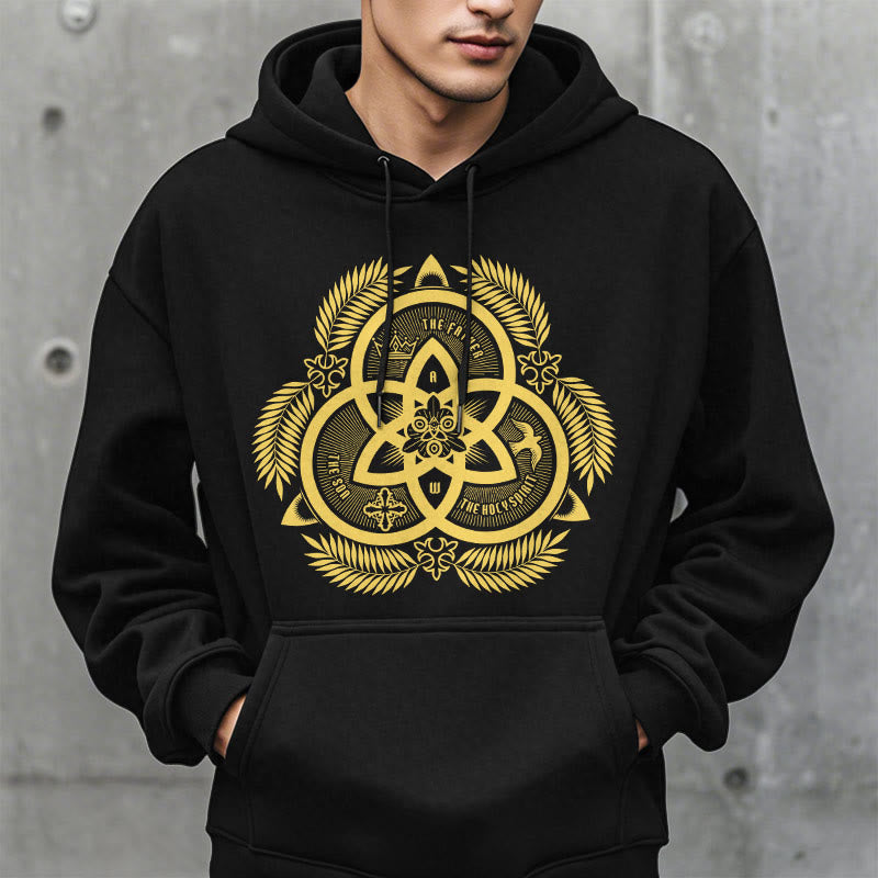Classic Style Divine Unity Gold Sacred Emblem Fleece Lined Polyester Hoodie - image 8