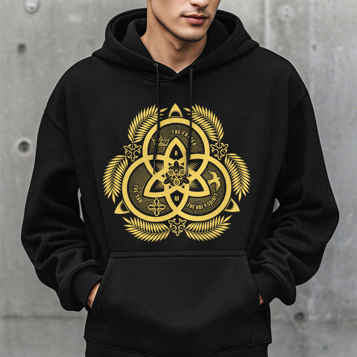Classic Style Divine Unity Gold Sacred Emblem Fleece Lined Polyester Hoodie - image 8