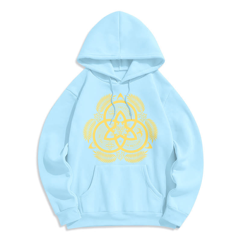 Classic Style Divine Unity Gold Sacred Emblem Fleece Lined Polyester Hoodie - Blue - 2XL - image 25