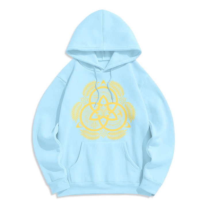 Classic Style Divine Unity Gold Sacred Emblem Fleece Lined Polyester Hoodie - Blue - 2XL - image 25