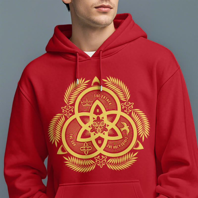 Classic Style Divine Unity Gold Sacred Emblem Fleece Lined Polyester Hoodie - image 38
