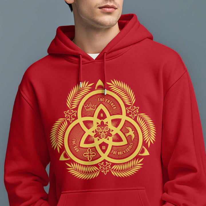 Classic Style Divine Unity Gold Sacred Emblem Fleece Lined Polyester Hoodie - image 38