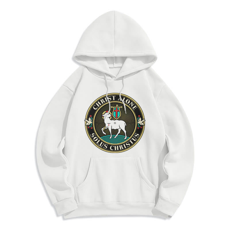 Modern Style Christ Alone Lamb of God Fleece Lined Polyester Hoodie - White - 2XL - image 10