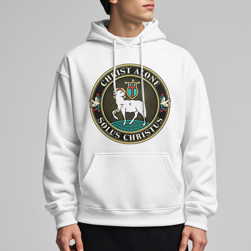 Modern Style Christ Alone Lamb of God Fleece Lined Polyester Hoodie - image 12