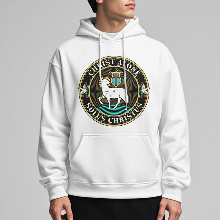 Modern Style Christ Alone Lamb of God Fleece Lined Polyester Hoodie - image 12