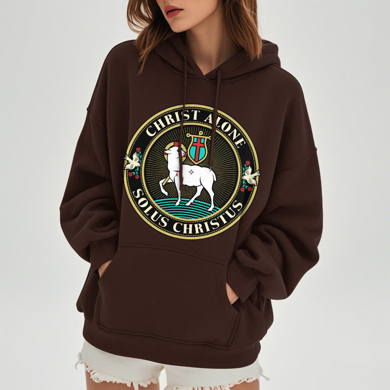 Modern Style Christ Alone Lamb of God Fleece Lined Polyester Hoodie - image 17