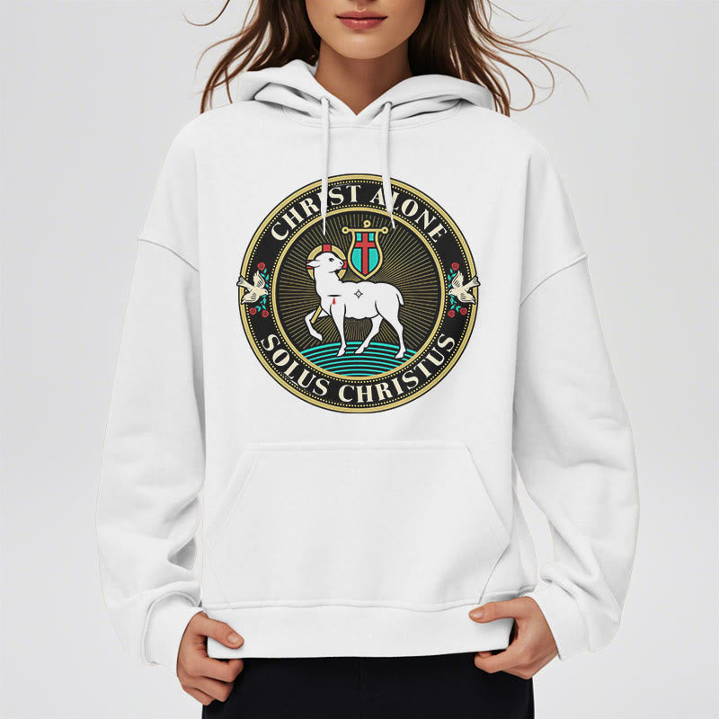 Modern Style Christ Alone Lamb of God Fleece Lined Polyester Hoodie - image 13