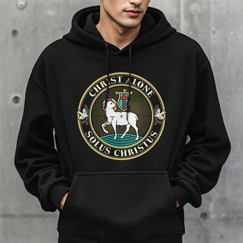 Modern Style Christ Alone Lamb of God Fleece Lined Polyester Hoodie - image 7