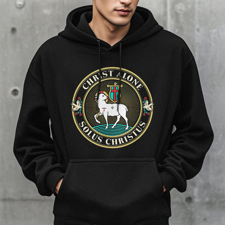 Modern Style Christ Alone Lamb of God Fleece Lined Polyester Hoodie - image 7